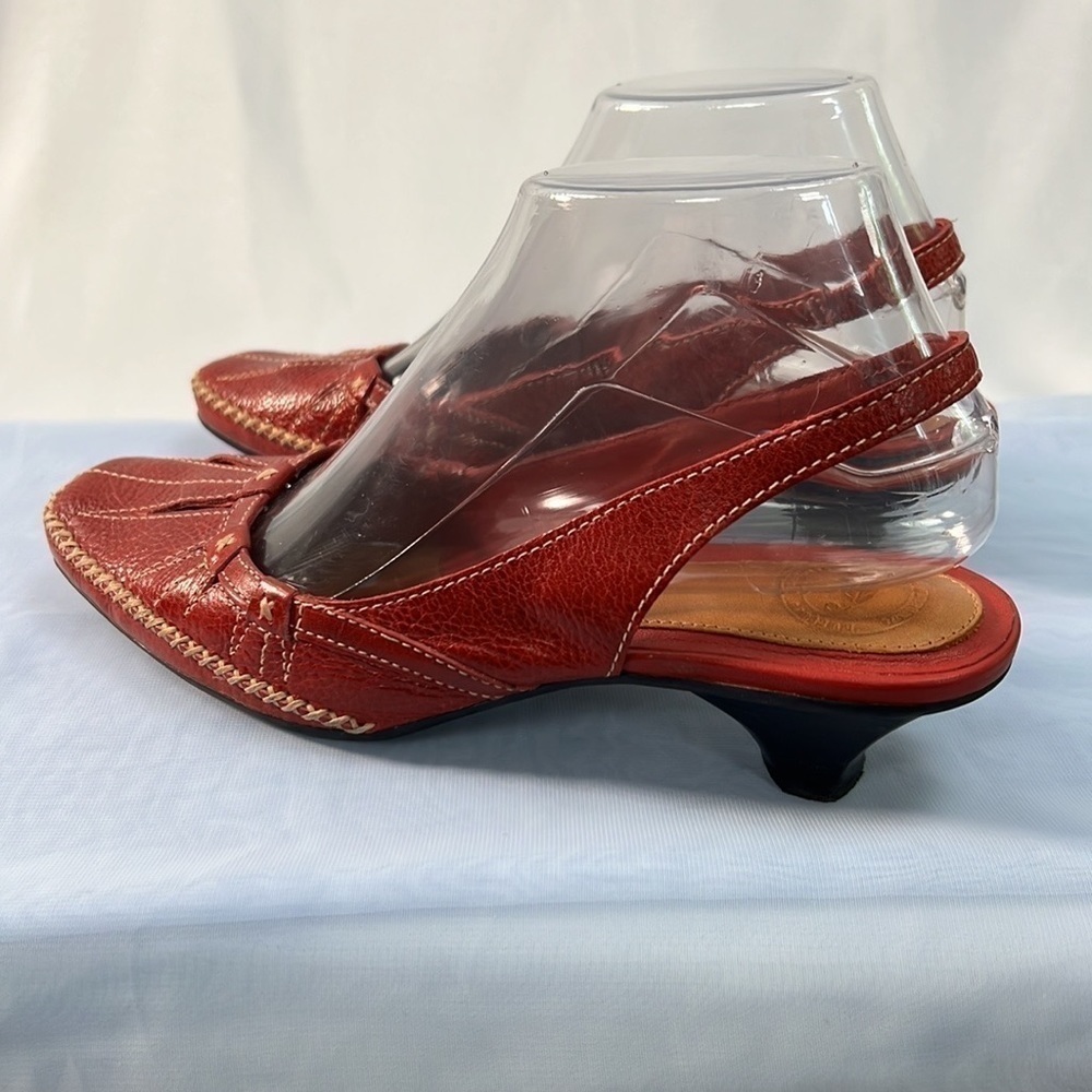 Nurture by Lamaze Red leather slingback moccasins size 7 - Picture 3 of 9